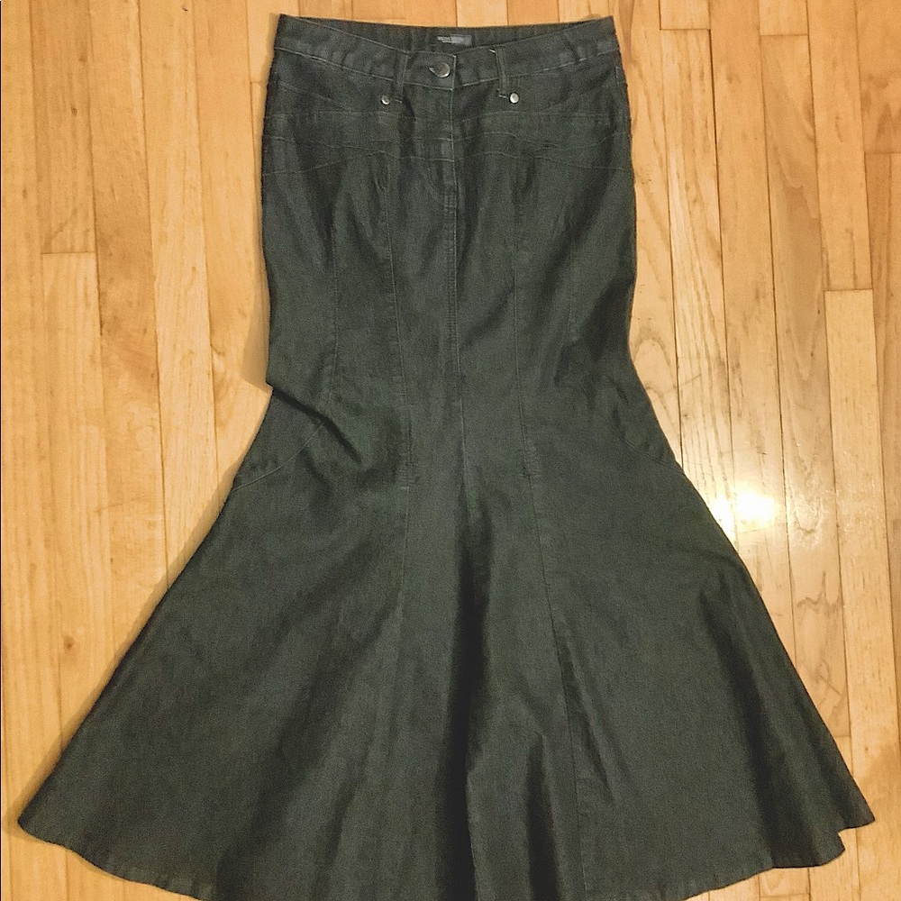 BisouBisou 4 Maxi Denim Mermaid flare skirt